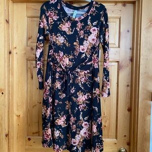 Latched Mama Raven Bouquet Tie Front Nursing Dress